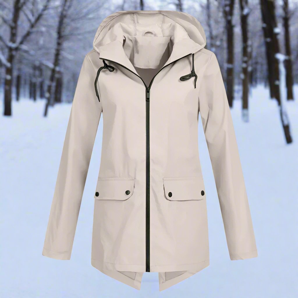 Waterproof Women's Parka Jacket with Hood and Pockets - Nocini