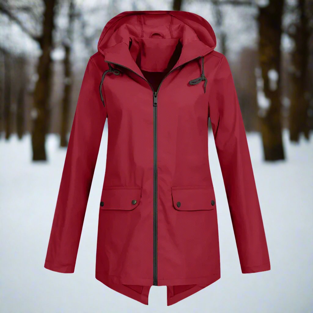 Waterproof Women's Parka Jacket with Hood and Pockets