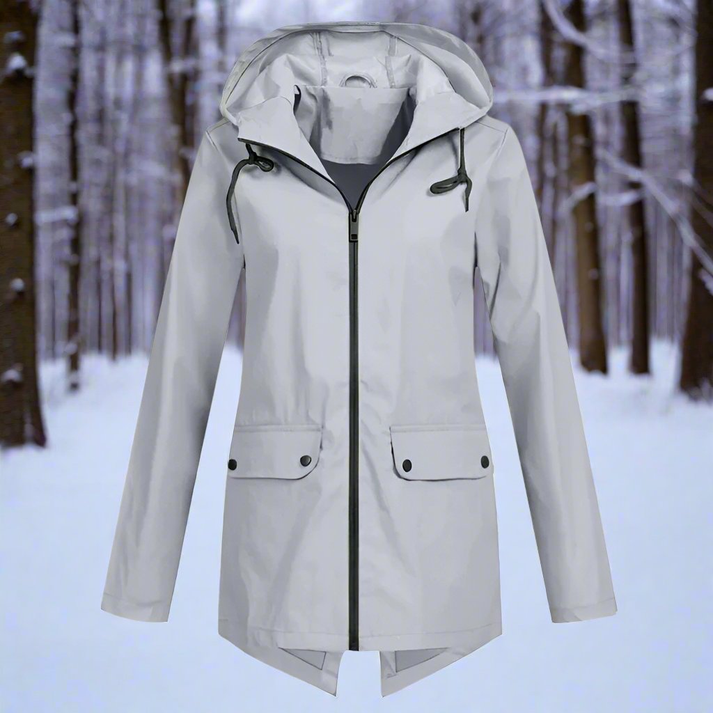 Waterproof Women's Parka Jacket with Hood and Pockets