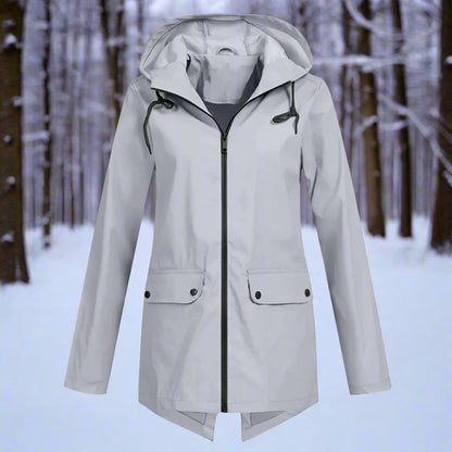Waterproof Women's Parka Jacket with Hood and Pockets