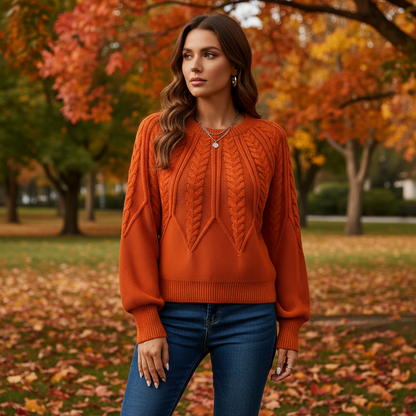 Warm Cable Knit Sweater - Pexav