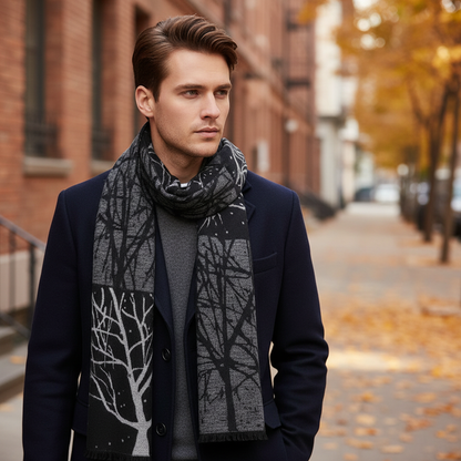 Warm Mens Cashmere Scarf - Pexav