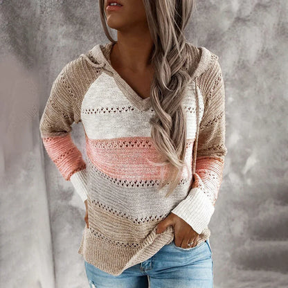 Casual V-Neck Knit Sweater for Women