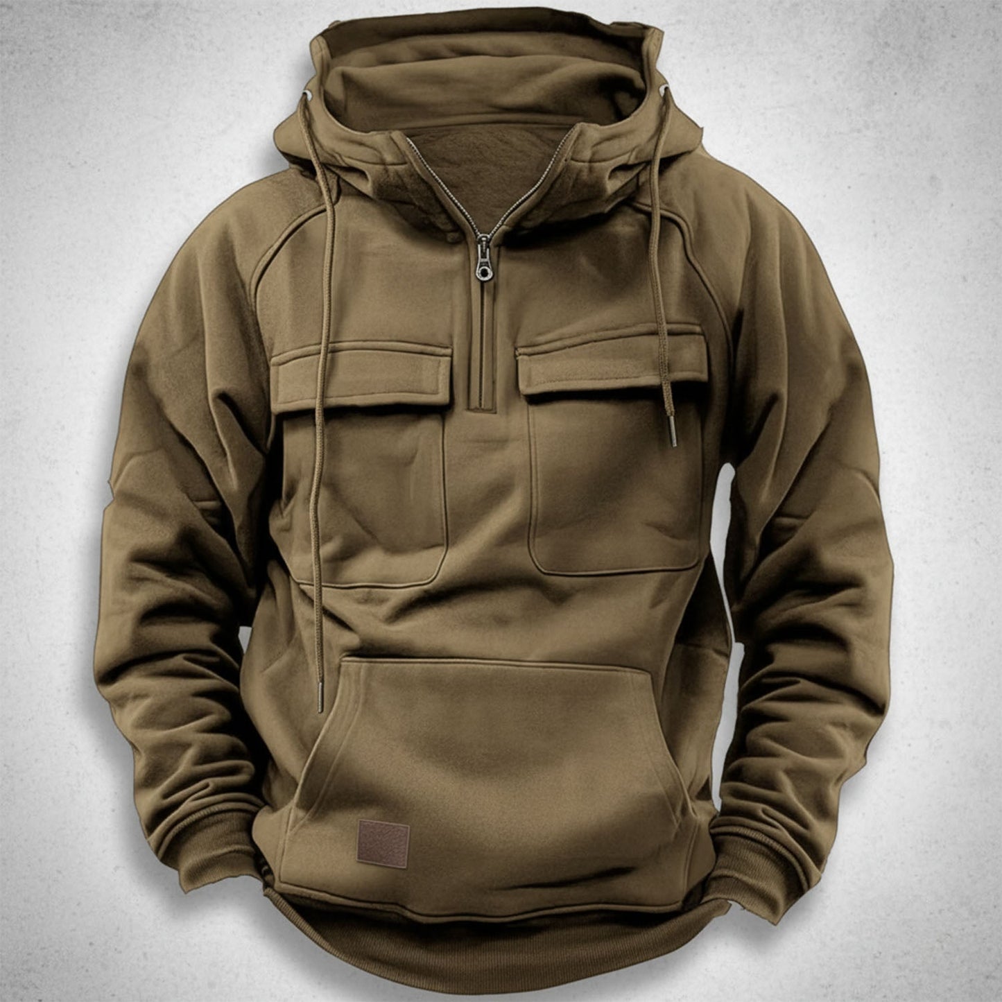 Casual Loose Fit Quarter Zip Pullover Hoodie