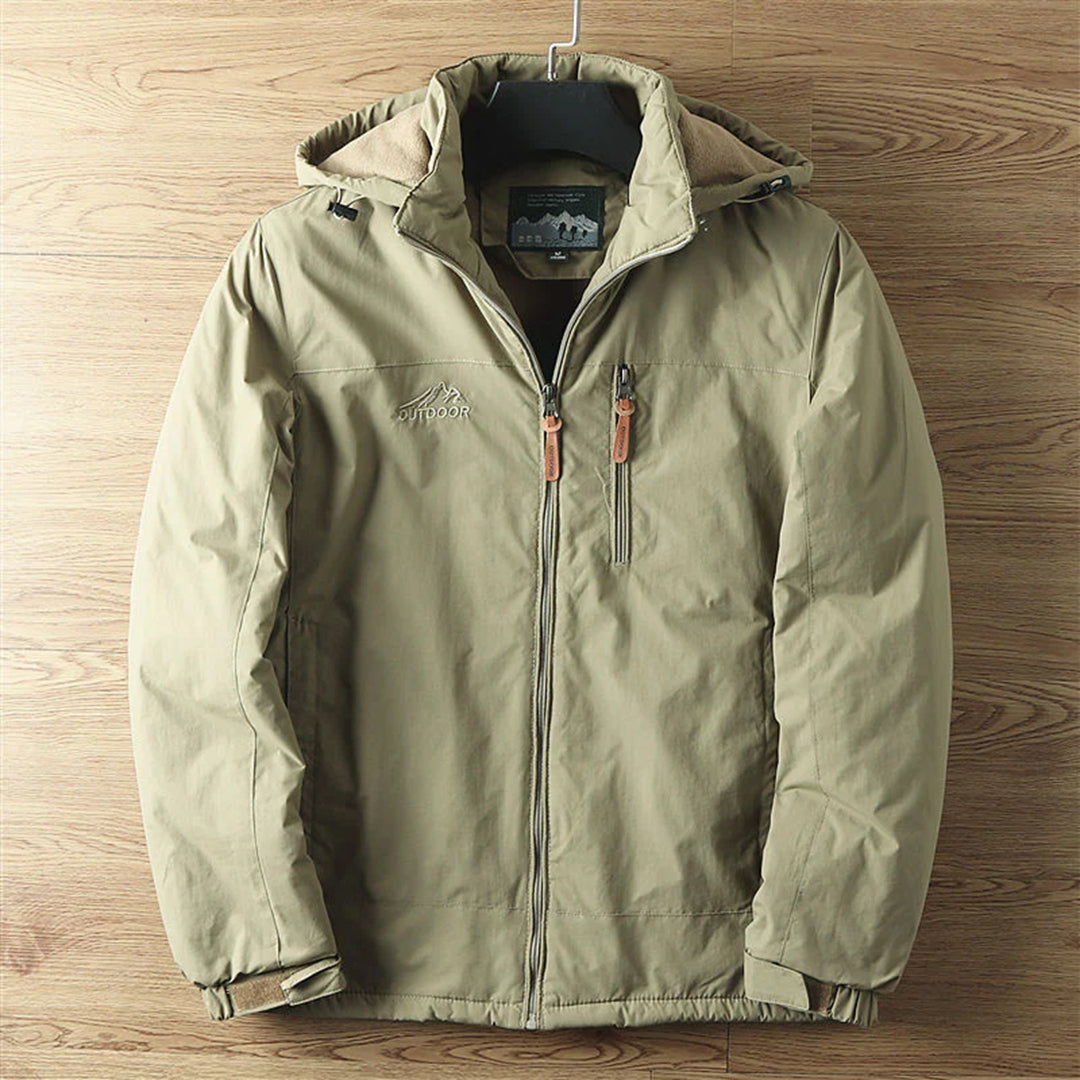 Waterproof Men's Fleece Jacket with Hood and Zip Pockets - Nocini
