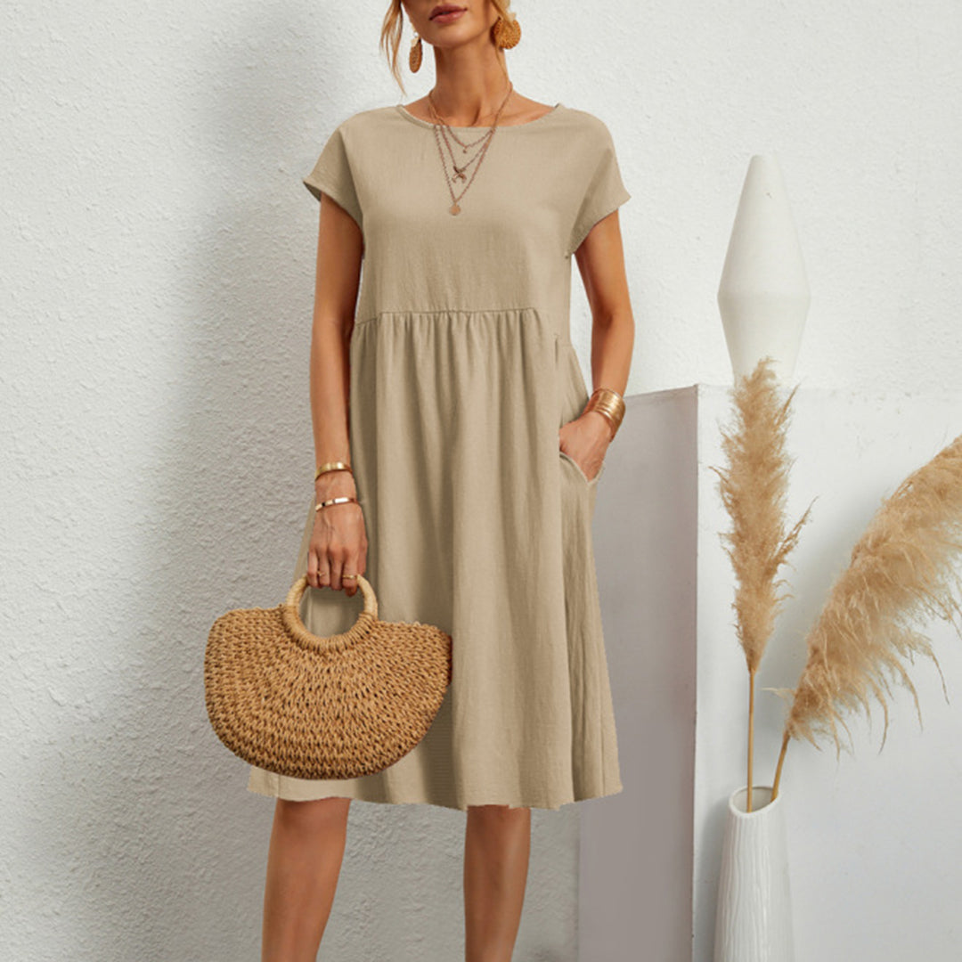 Relaxed Fit Women's Casual Short Sleeve Dress