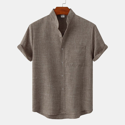 Casual Short Sleeve Mens Shirt with Pocket