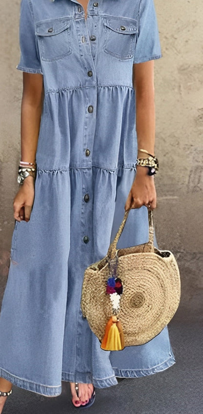 Comfortable Women's Blue Maxi Dress