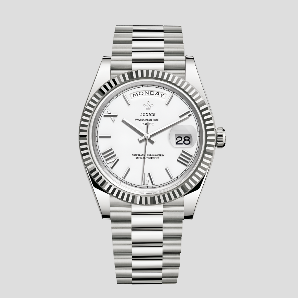 Stylish Men's Leather Watch 41mm - Olytrend