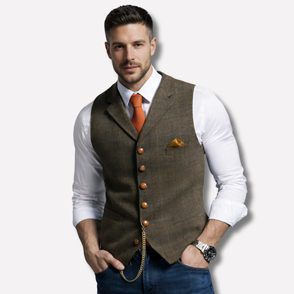 Traditional Slim Fit Waistcoat with Buttons - Olytrend