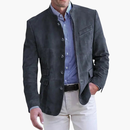 Timeless Mens Coat with Smart Collar and Button Front