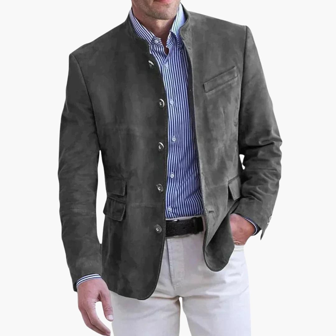 Timeless Mens Coat with Smart Collar and Button Front