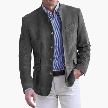 Timeless Mens Coat with Smart Collar and Button Front