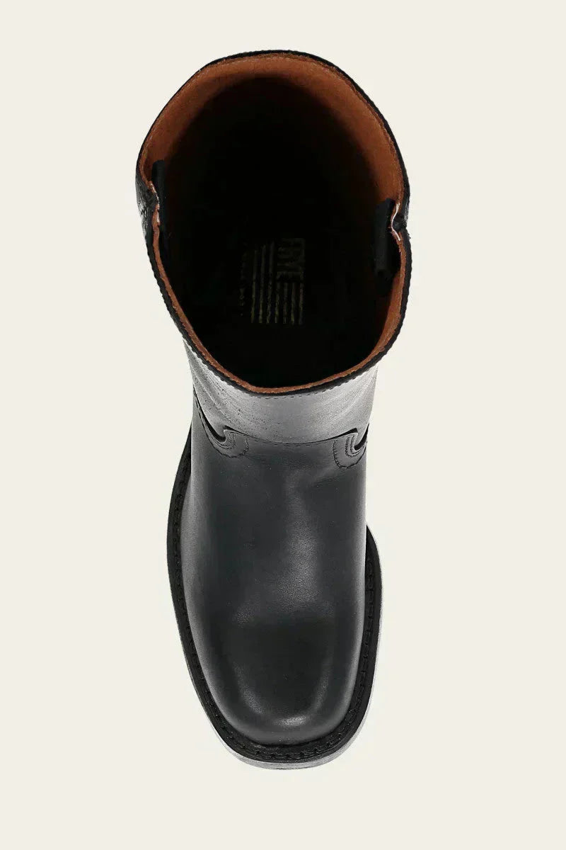 Tall Slim Fit Leather Boots with Sturdy Sole