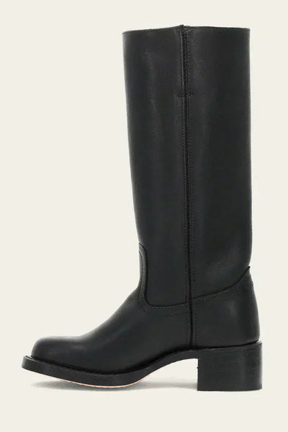 Tall Slim Fit Leather Boots with Sturdy Sole