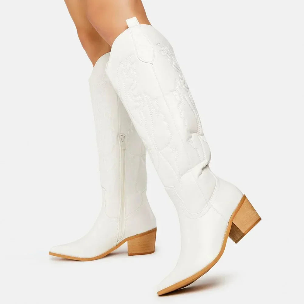 Classic Tall Cowboy Boots for Women - Comfortable Riding Style