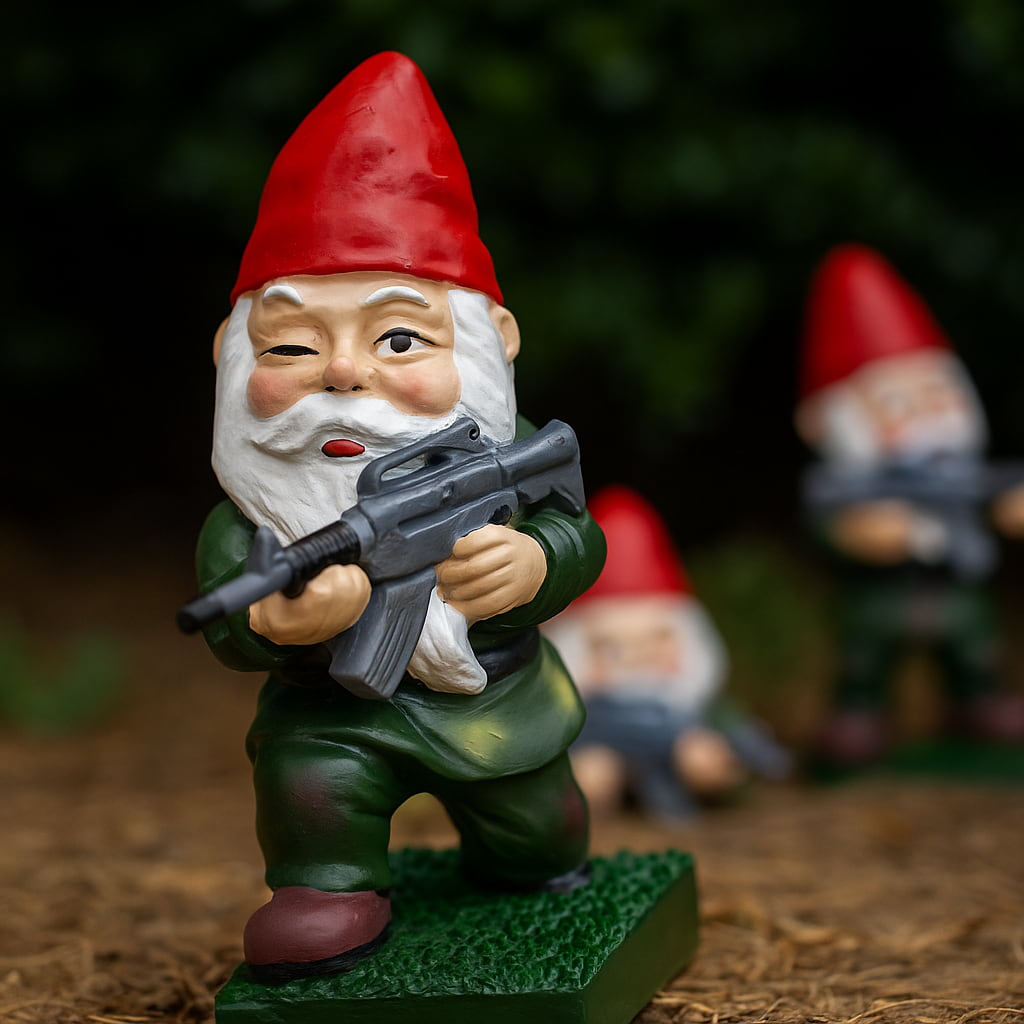 Fun Military Gnome Figurine For Garden Decor