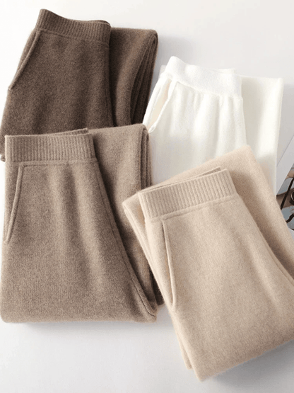 Comfortable Women's Wide Leg Ribbed Trousers
