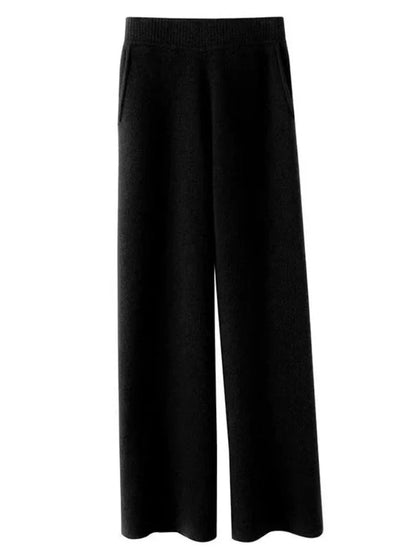 Comfortable Women's Wide Leg Ribbed Trousers