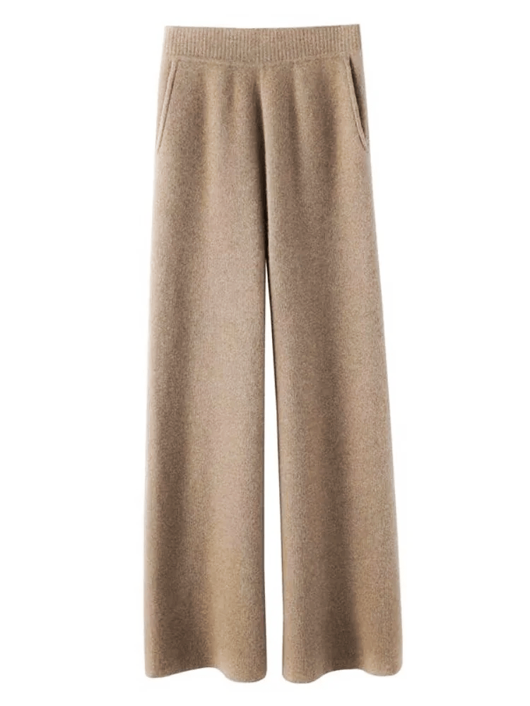 Comfortable Women's Wide Leg Ribbed Trousers