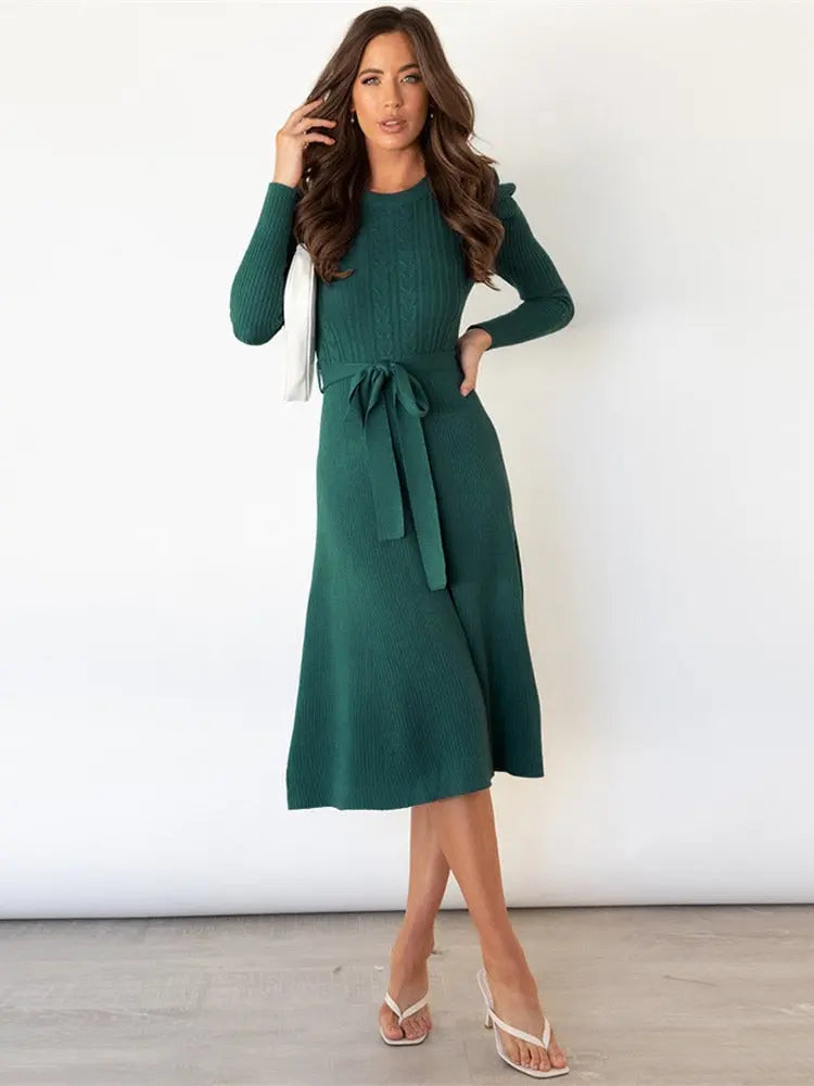 Soft Women's Knee Length Dress – Warm Winter Style