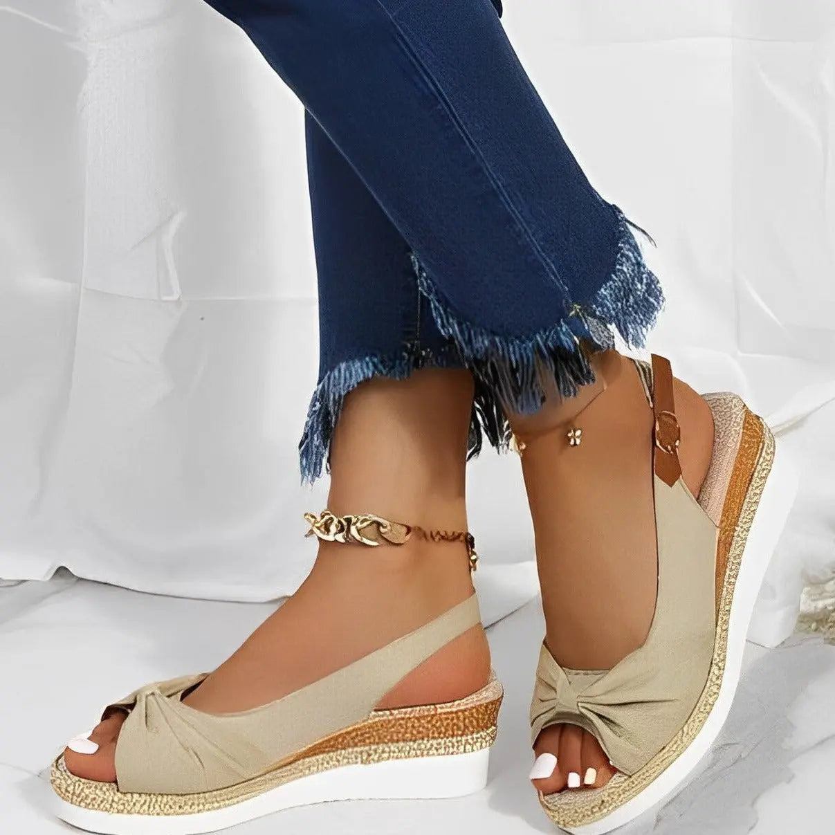 Trendy Braided Wedge Sandals for Women - Nocini