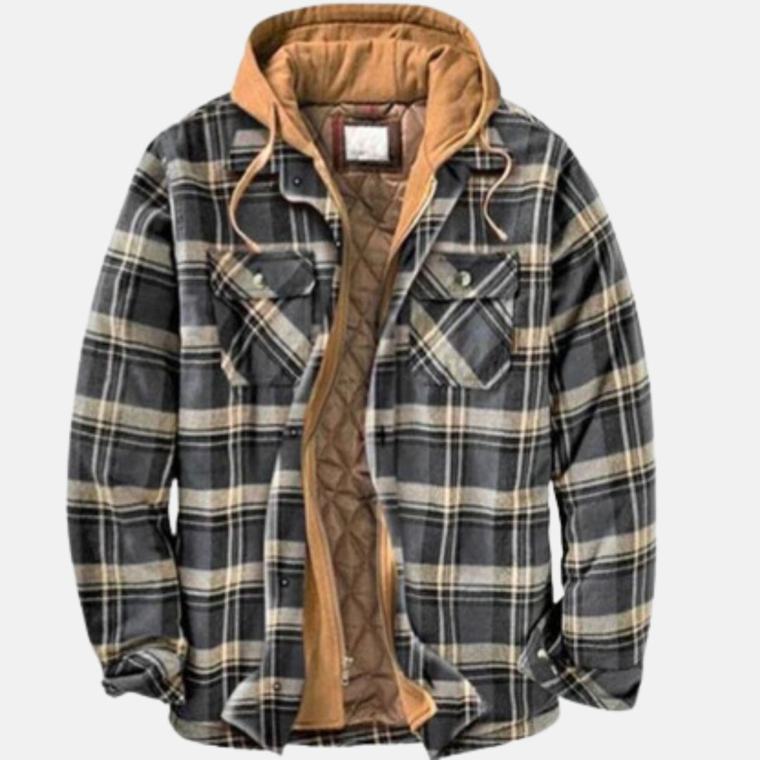 Warm Plaid Insulated Shirt Jacket