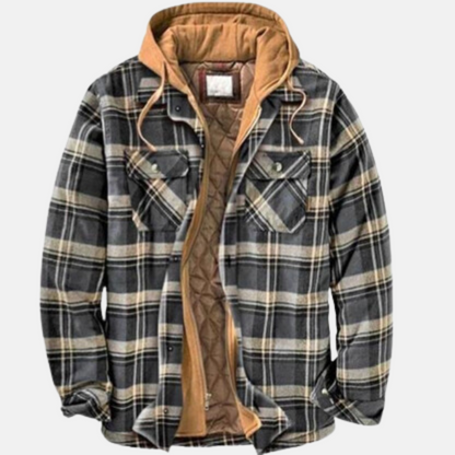 Warm Plaid Insulated Shirt Jacket