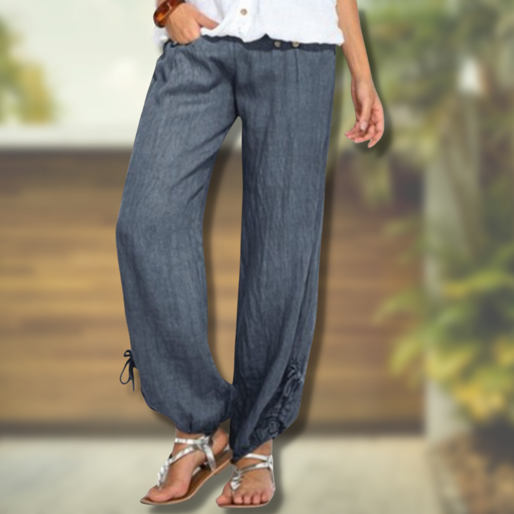 Comfortable High Waist Cotton Women's Pants - Nocini