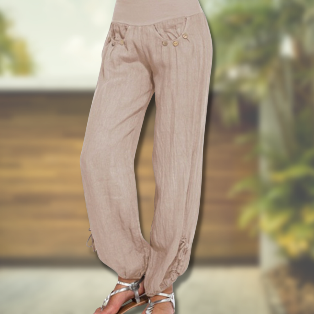 Comfortable High Waist Cotton Women's Pants