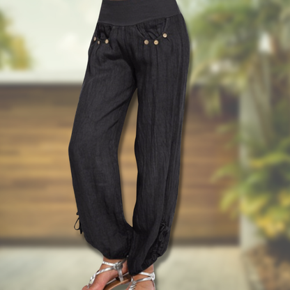 Comfortable High Waist Cotton Women's Pants
