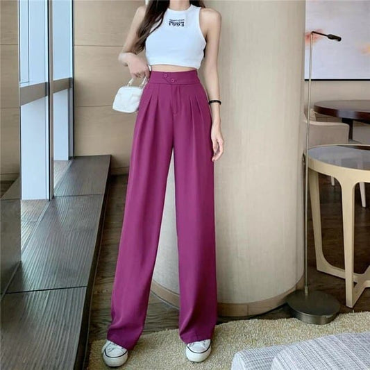 Comfortable High Waisted Wide Leg Women Pants - Nocini