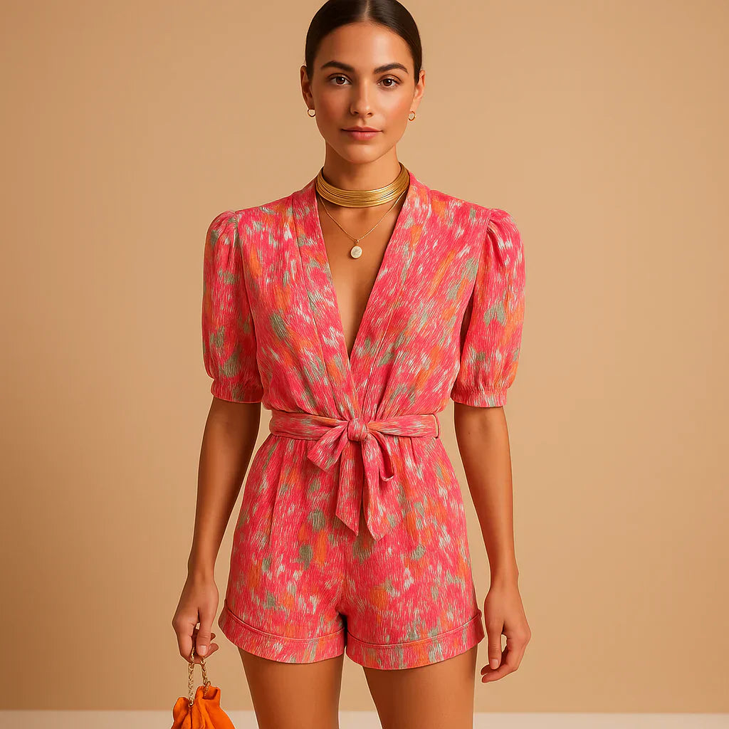 Fun Sunny Top with Puffy Sleeves - Olytrend