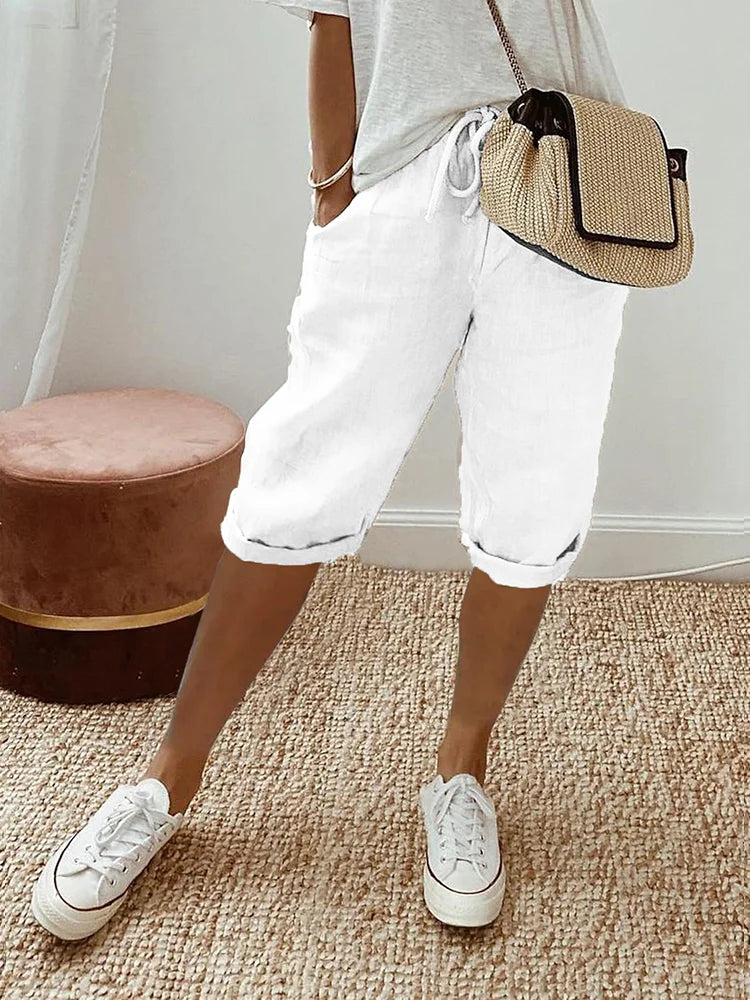 Ladies Elastic Waist Shorts