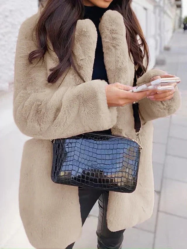 Luxury Faux Fur Long Coat | Loose Fit
