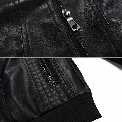 Faux Leather Parka Hoodie Jacket