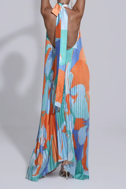 Elegant Halter Neck Floor Length Dress