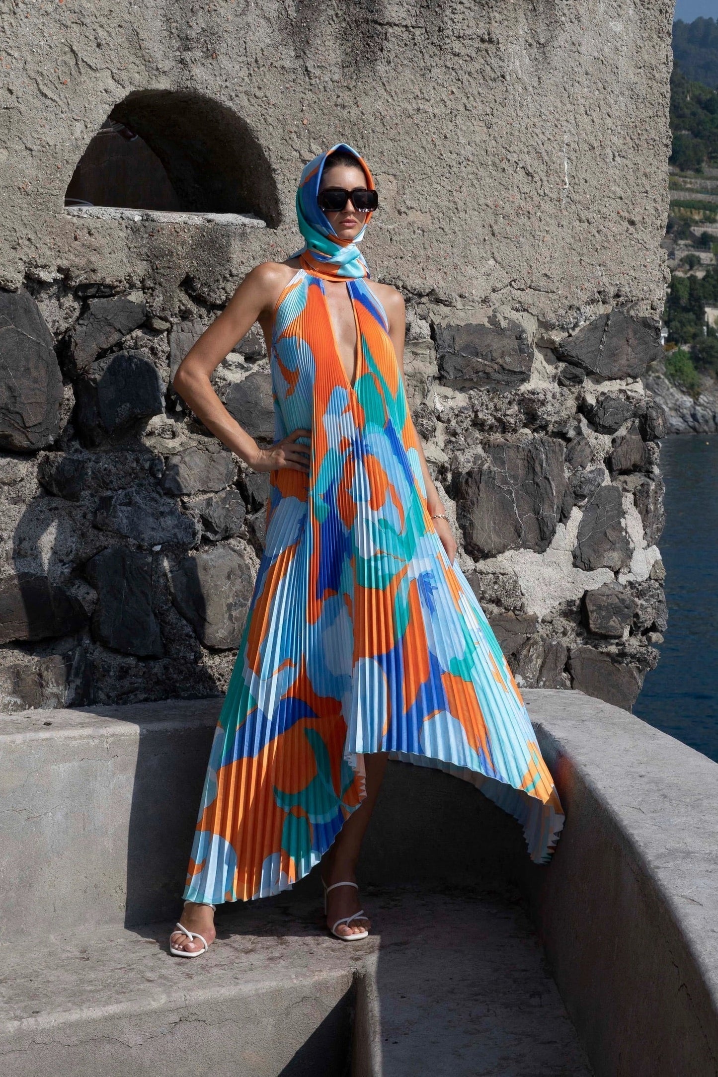Elegant Halter Neck Floor Length Dress