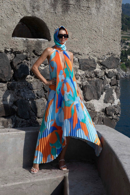 Elegant Halter Neck Floor Length Dress