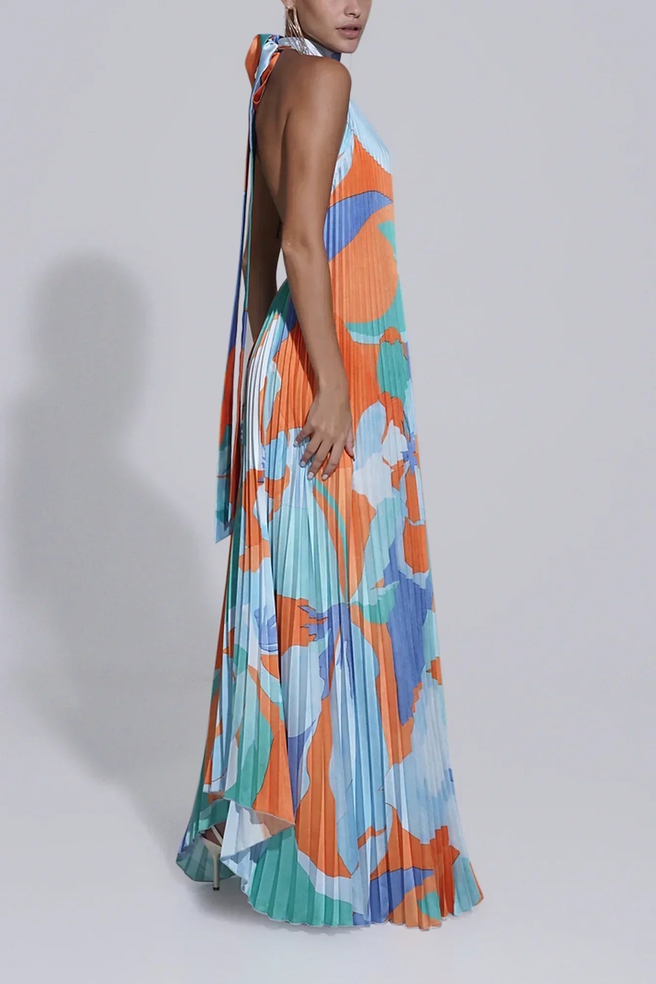 Elegant Halter Neck Floor Length Dress