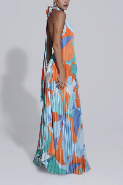 Elegant Halter Neck Floor Length Dress