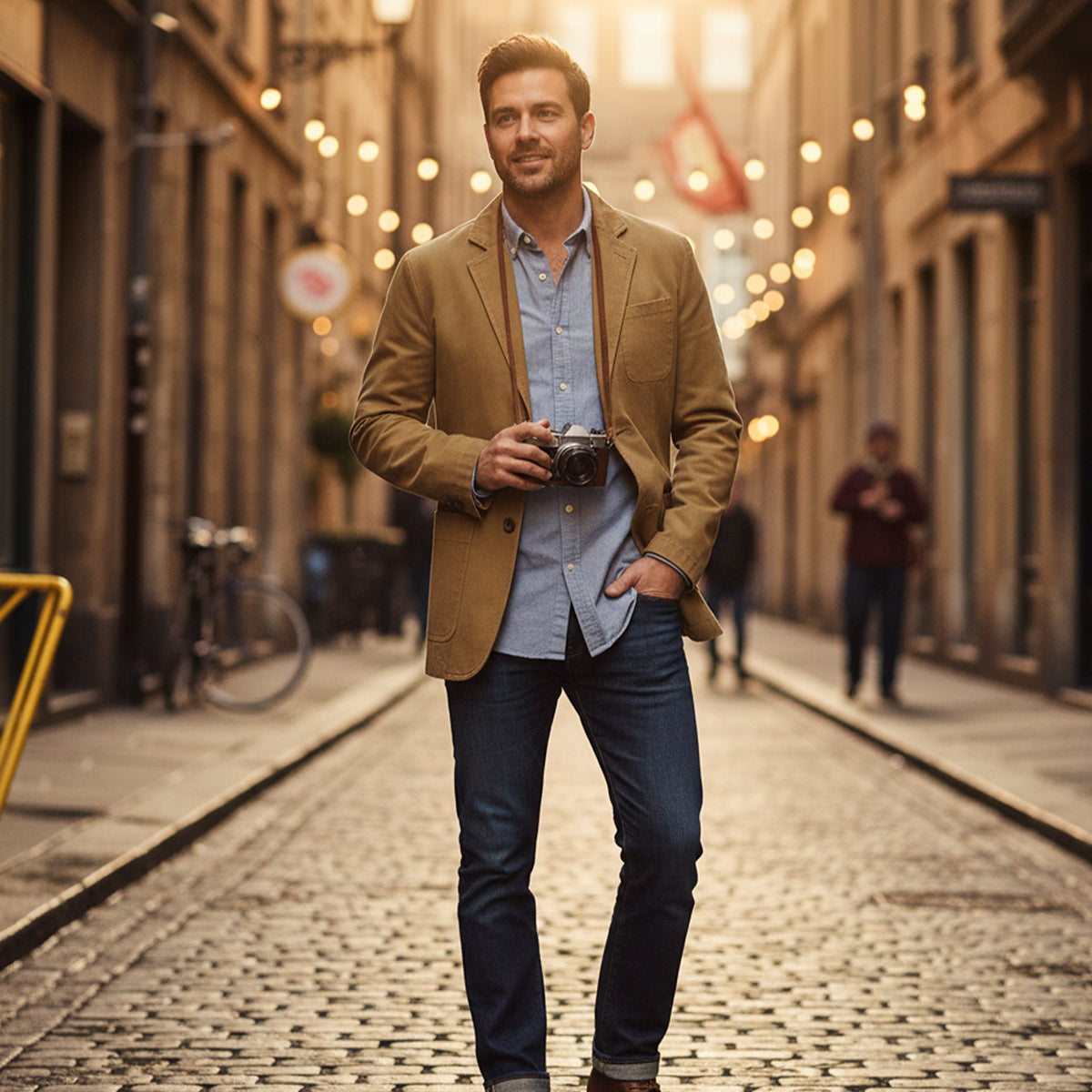 Comfortable Men's Casual Water Resistant Jacket with Pockets
