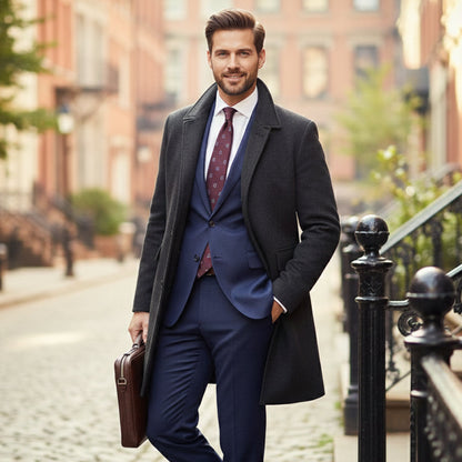 Classic Men's Thick Wool Overcoat