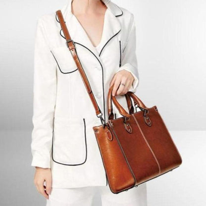 Classic Designer Leather Tote Bag