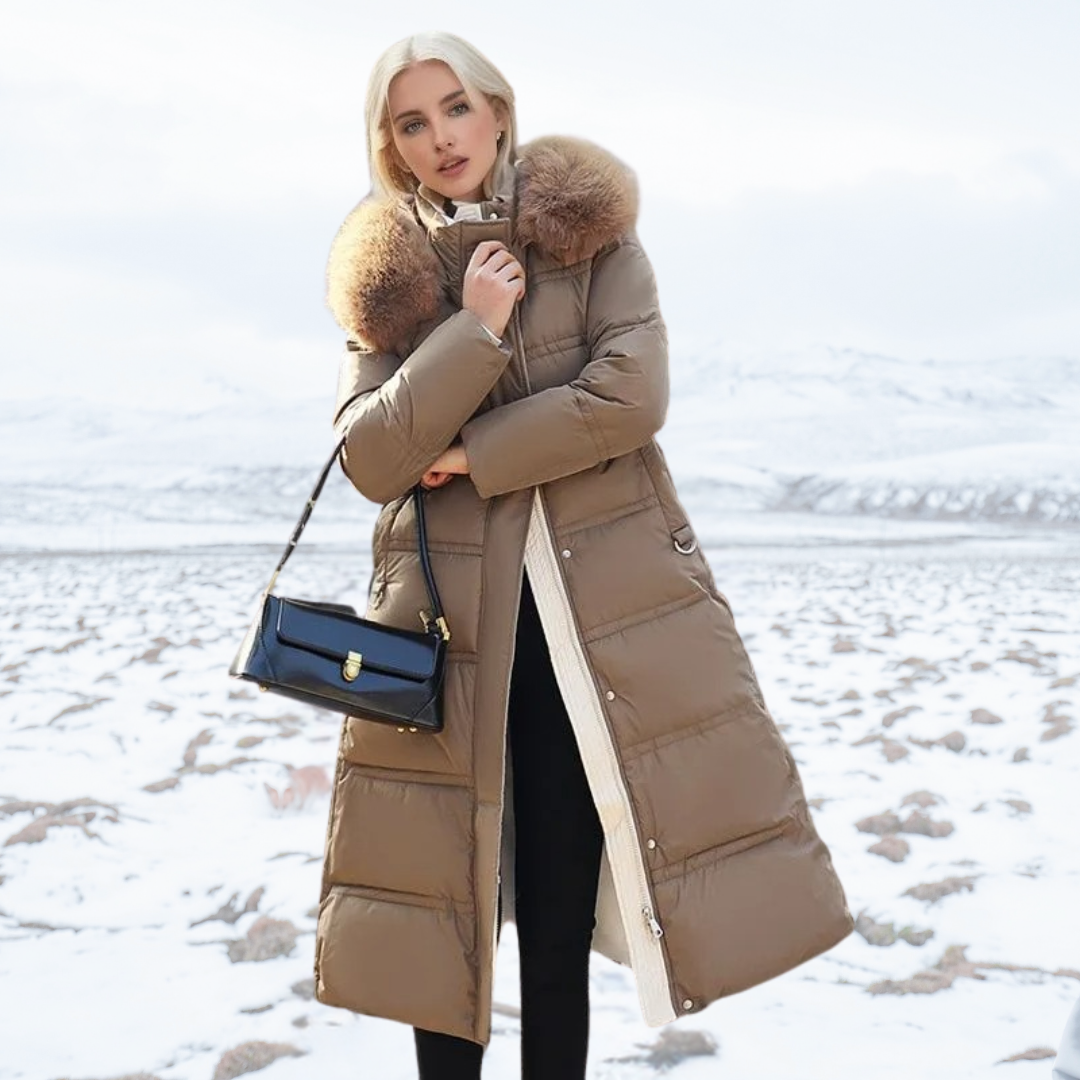 Luxury Warm Parka Coat With Faux Fur Hood - Olytrend