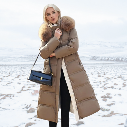 Luxury Warm Parka Coat With Faux Fur Hood - Olytrend