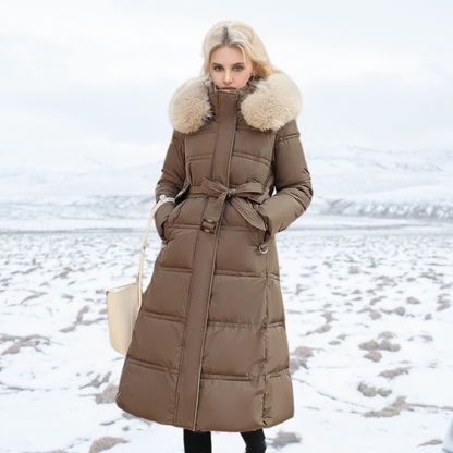 Luxury Warm Parka Coat With Faux Fur Hood