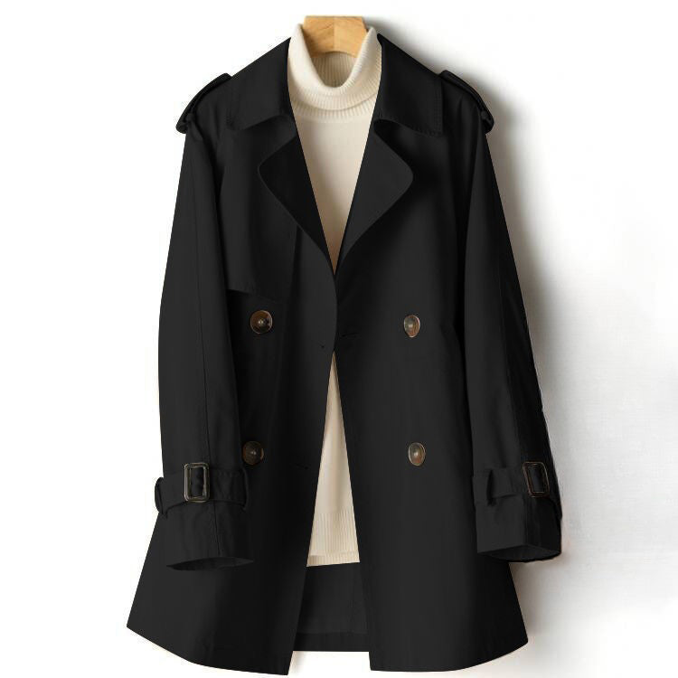 Casual Double Breasted Long Trench Coat