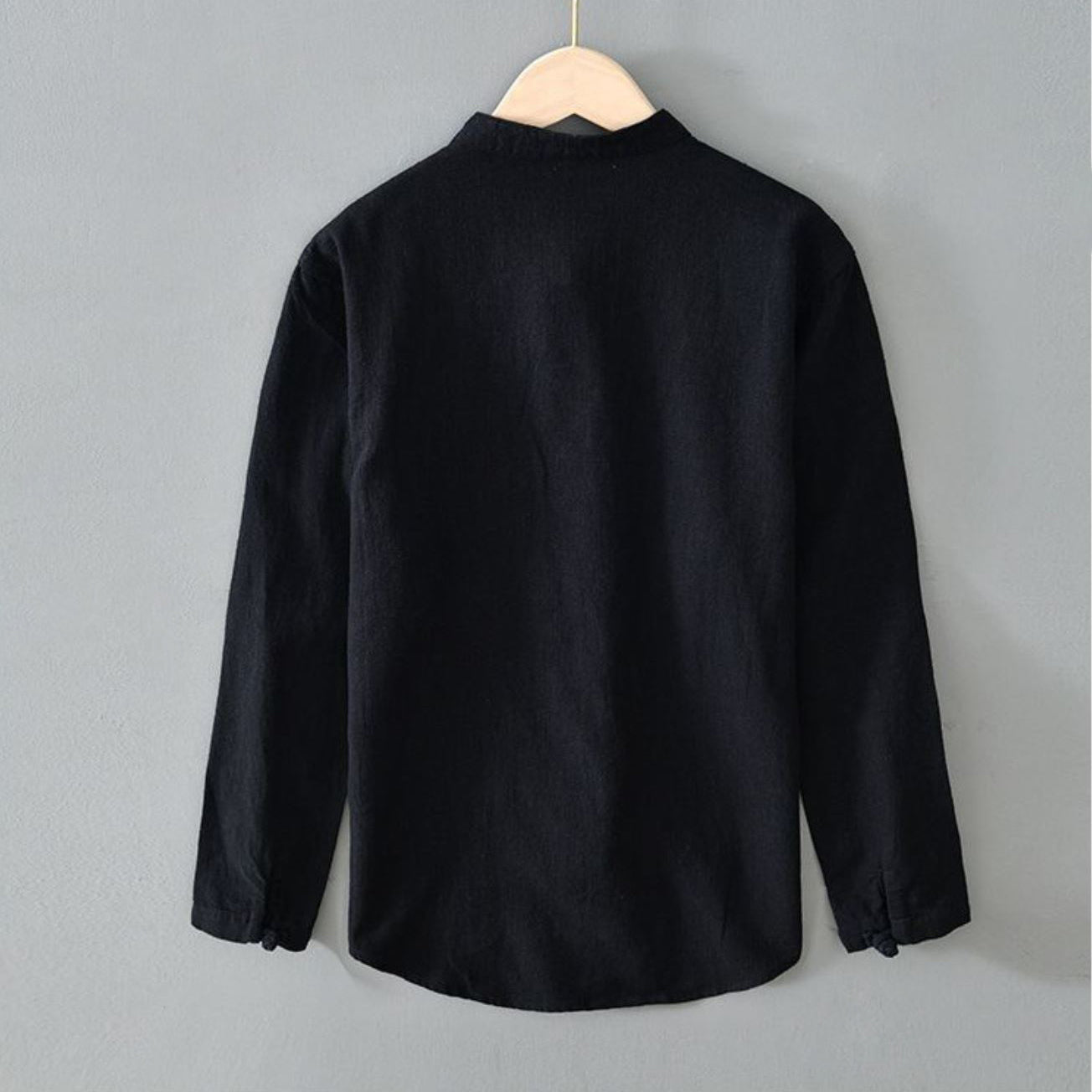 Casual Button Front Mandarin Collar Dress Shirt