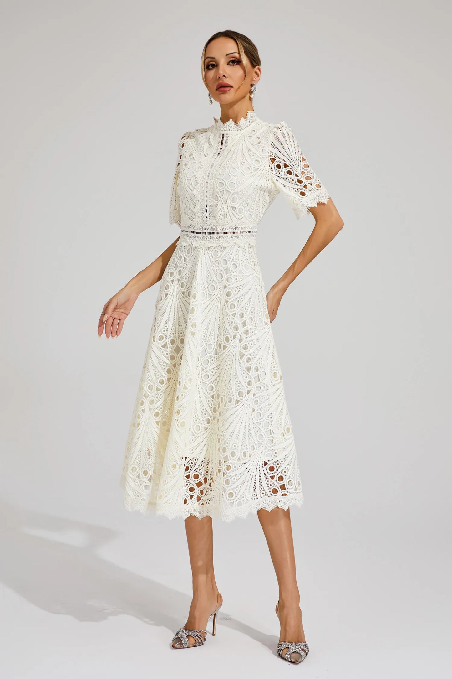 Elegant Floral Midi Dress for Women